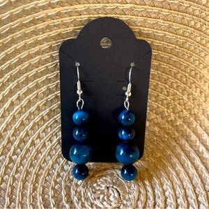 Blue Tigers Eye Earrings